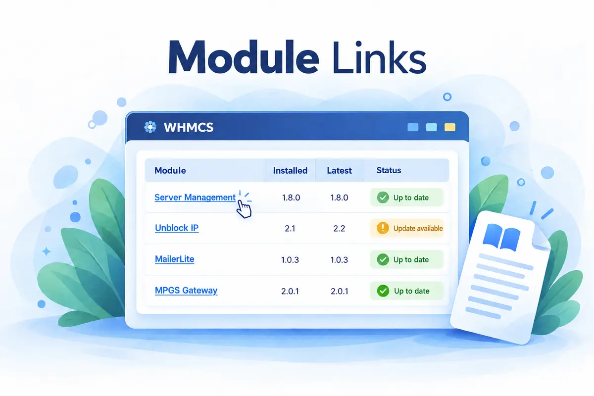 Linked module names — illustration