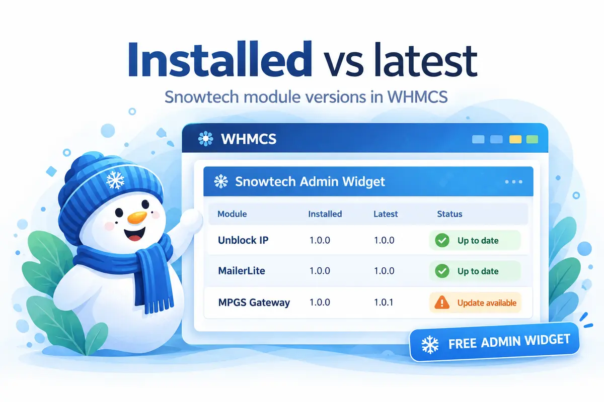 Installed versus latest versions — illustration