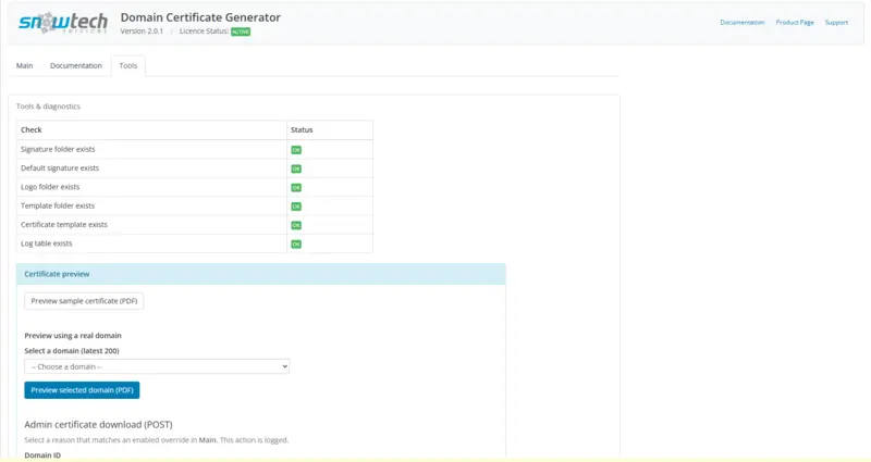Tools — environment checks and PDF previews