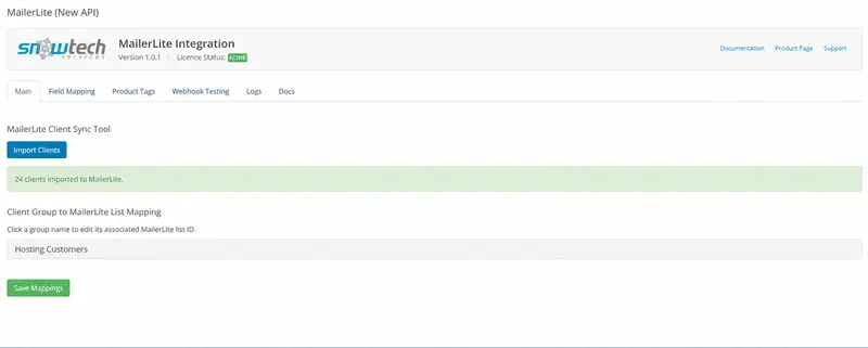 Client import — fictional demonstration result