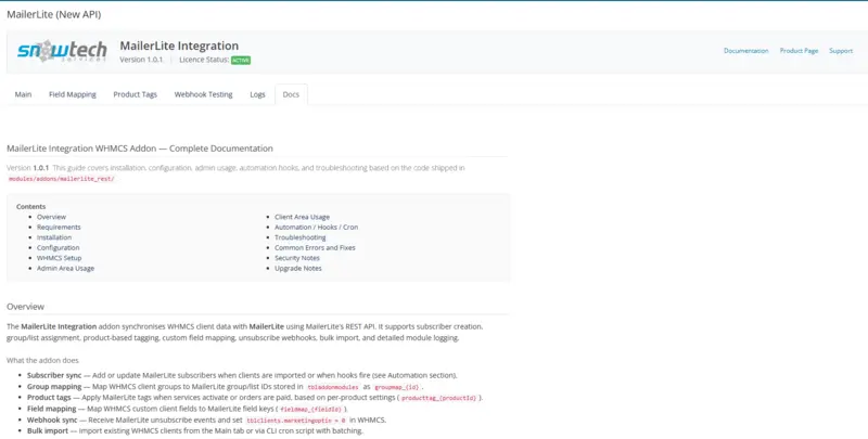 Built-in documentation — overview and capabilities