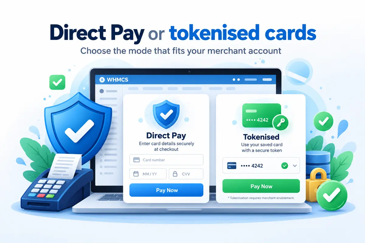 Direct Pay and tokenised cards — illustration