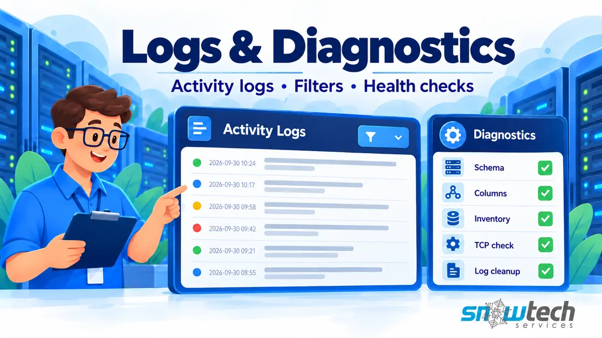 Logs and diagnostics
